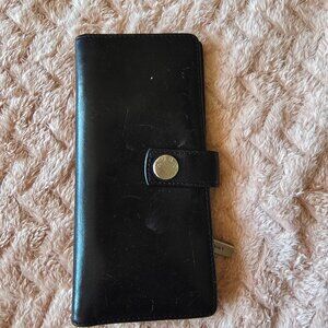 Black Leather Hobo Wallet